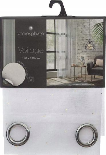 Atmosphera Пердета и Завеси за Прозорец с Копчета Бели 140x240см