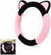 Fluffy Black Pink Medium 38cm Steering Wheel Cover 5238
