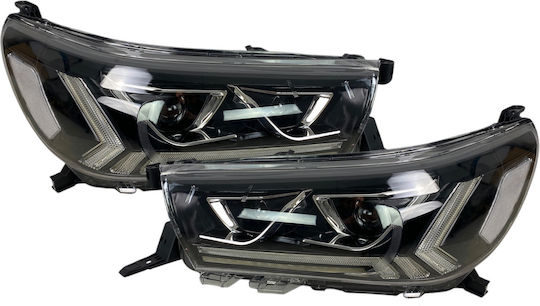 Фарове за автомобил Предни Тойота Хилукс 2015-2020 LED Дневни Светлини H7 H1 Крушки Комплект 2 Бройки