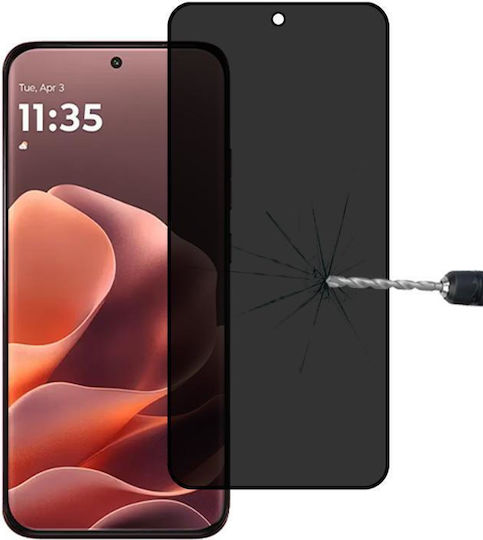 Motorola Edge 70 Pro+ 5G Vollflächig Gehärtetes Glas Anti-Spionage Displayschutzfolie Unterstützung Fingerabdruck-Entsperrung