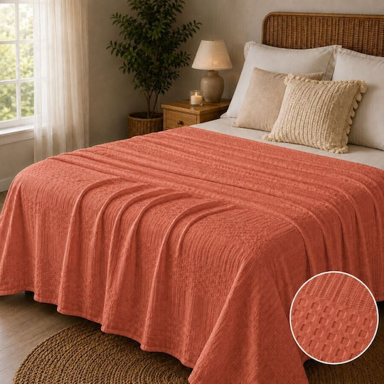 Pucioasa Double Blanket 240x260cm Brick Red