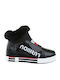 Women's Patent Leather Ankle Boots with Fur Black G-Boots-008-GE47(SG612)-14