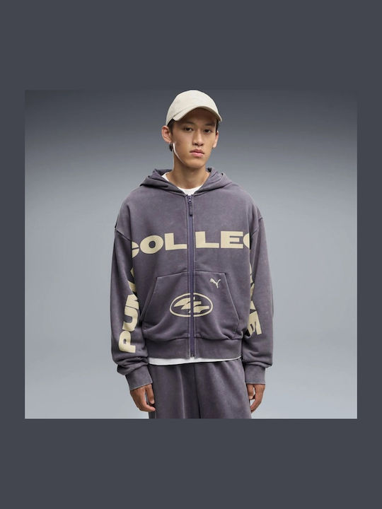 Grafik Sweatshirt mit Kapuze Lila