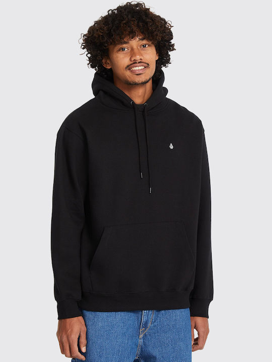 Volcom Single Φούτερ με Κουκούλα Μαύρο