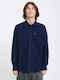 Caden Long Sleeve Flannel Shirt in Regular Fit Marine