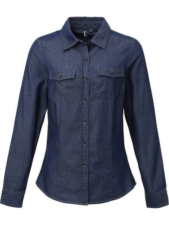 Μακρυμάνικο Γυναικείο Τζιν Πουκάμισο Indigo Denim