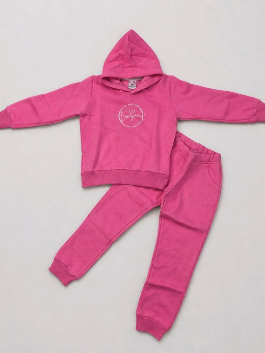 Kids Sweatpants Set With Top Pink