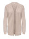 Short Women's Knitted Beige Cardigan
