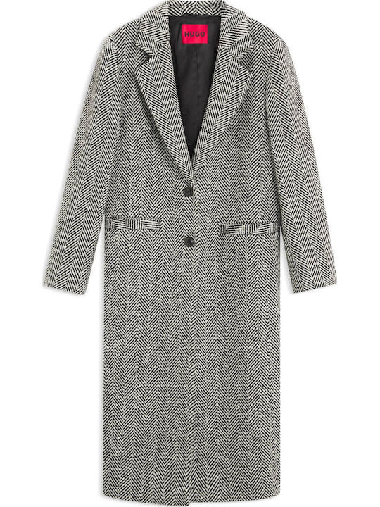 Women's Coat Black-White
