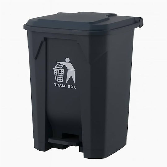 Temno Plastic Waste Bin with Pedal 80lt Grey