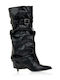 Damenstiefel mit Mittelhohem Absatz in Schwarz