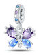 Butterfly Charm in Silver with Zircon