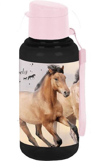 Paso Kinder Trinkflasche mit Stroh Schwarz 500ml