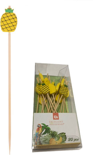 Set 20 Ornamente Cocktail Excellent Houseware Bambus 12 Cm Verzi