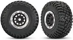 Roți Complete Traxxas 1.4 Negru Cromate Anvelope Bfgoodrich Mud Terrain 2 Bucăți