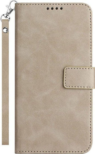 Exklusive Handyhülle aus Synthetischem Leder / Silikon Khaki (Moto G06)