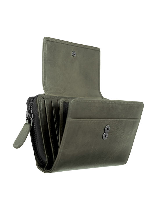 Greenburry Portofel Dama Mic Din Piele Verde