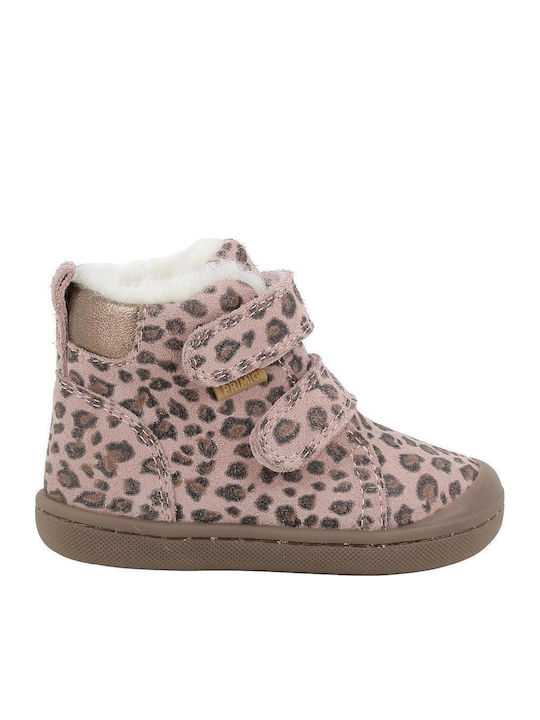 Anatomic Leather Kids Ankle Boots with Hoop & Loop Closure Pink