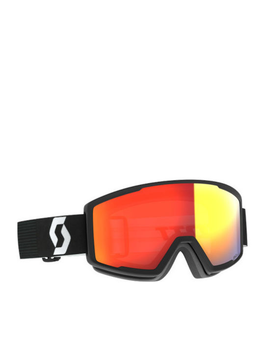Scott Μάσκα Σκι & Snowboard Ενηλίκων Μαύρη με Φακό σε Πορτοκαλί Χρώμα
