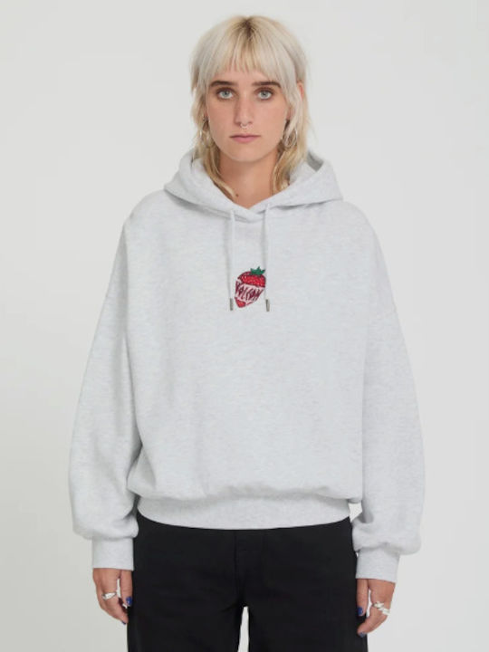 Long Women's Hooded Sweatshirt Bone Heather