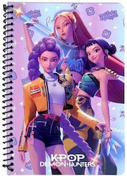 Gim Spiral Ruled Notebook B5 70 Paper Sheets 2 Subjects Demon Hunters Multicolour