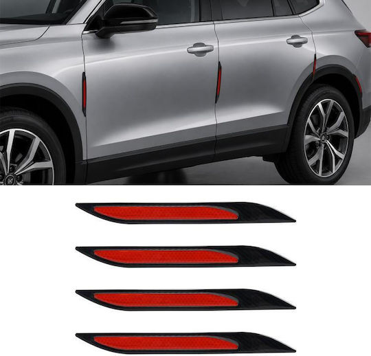 Air Flow Hood Air Duct Sticker Car Decoration 4 Piece Set Red
