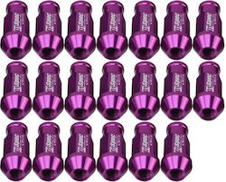D1spec 20 Pieces Set Wheel Nuts M12 X 1.5 Racing Purple