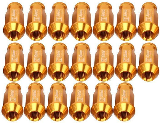 D1spec 20 Pieces Set Wheel Nuts M12 X 1.5 Racing Gold