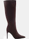 Wildleder Damenstiefel mit Hohem Absatz Braune