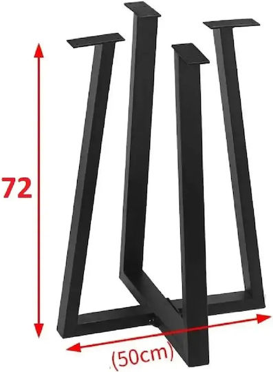 Stand De Masă Metalic Negru 50x72cm