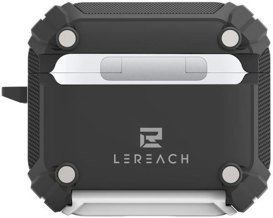Case for Wireless Earbuds AirPods 4 LeReach Mega Series Armor Edition Base White Black