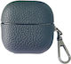 Θήκη Ακουστικών Huawei Freeclip 2 Litchi Leather Texture Γάντζο Γκρι Ανθρακί