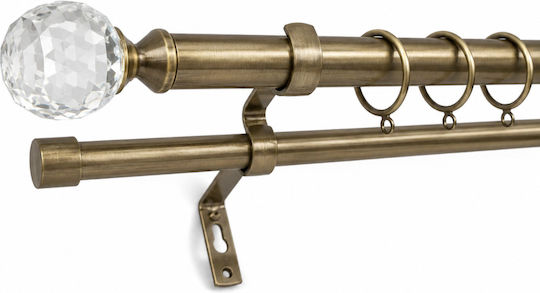 My Home Luxury Ausziehbares Metallisches Vorhangstangen Double mit Stange 200cm Gold