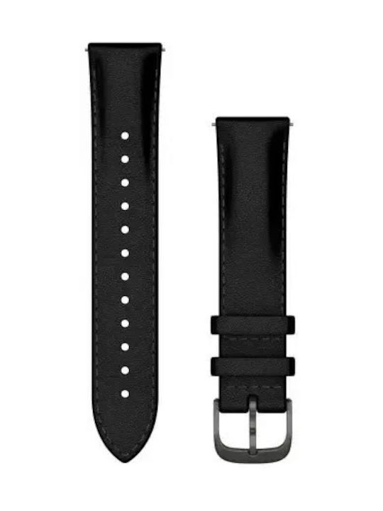 Garmin Curea din piele Quick Release 20 Neagră și Ardezie