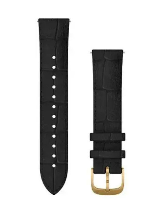 Garmin Curea din piele cu eliberare rapidă 20 Piele Italiană Neagră Embosată