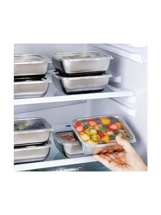 LsCook Elektrisches Set Mittagsboxen Inox Weiße 13,5x10,5cm 5 Stück
