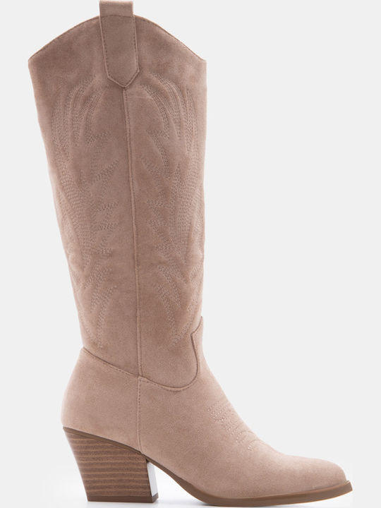Luigi Suede Women's Cowboy Boots with Mid Heel ...