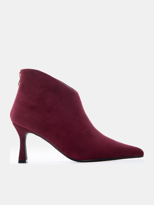 Damen Stiefeletten Astrogali mit Hochabsatz Burgundisch
