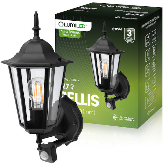 Lumiled Επιτοίχιο Εξωτερικό Φωτιστικό Μαύρο