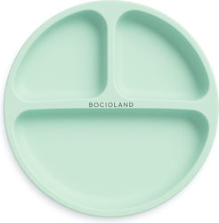 Bocioland Farfurie pentru copii din silicon verde
