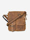 Geantă bărbătească de umăr / tip crossbody din piele maro