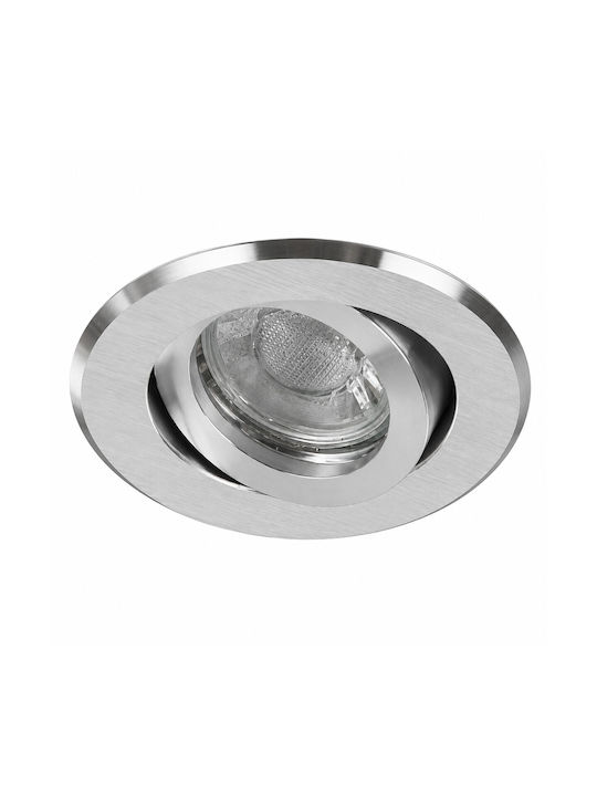 Cadru Metalic Rotund pentru Spot GU10 Argintiu 2x2cm
