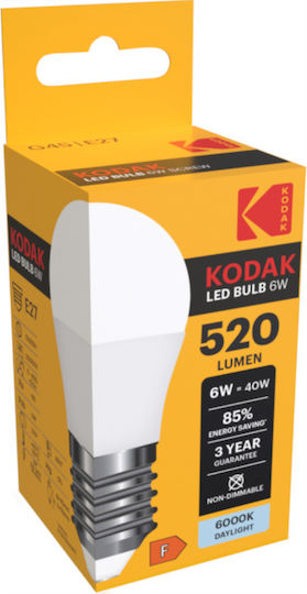 Kodak LED Лампа 6W За Накрайник E27 И Форма G45 Хладно Бяло