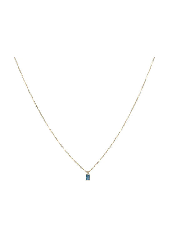 Gold Halskette mit Zirkon Türkis