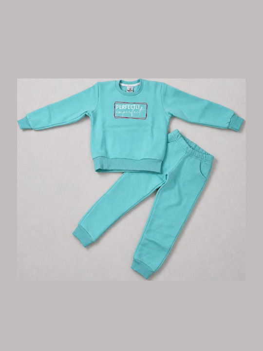 Kinder Sweatpants Set Mit Bluse Türkis