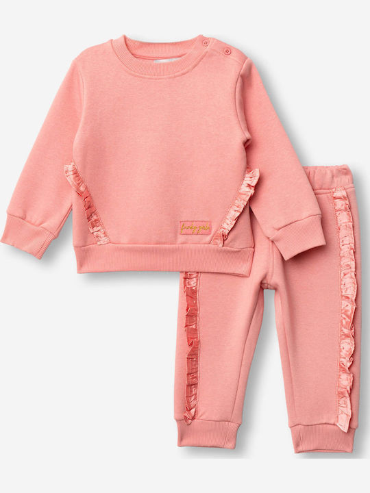 Kids Sweatpants Set With Top Orange