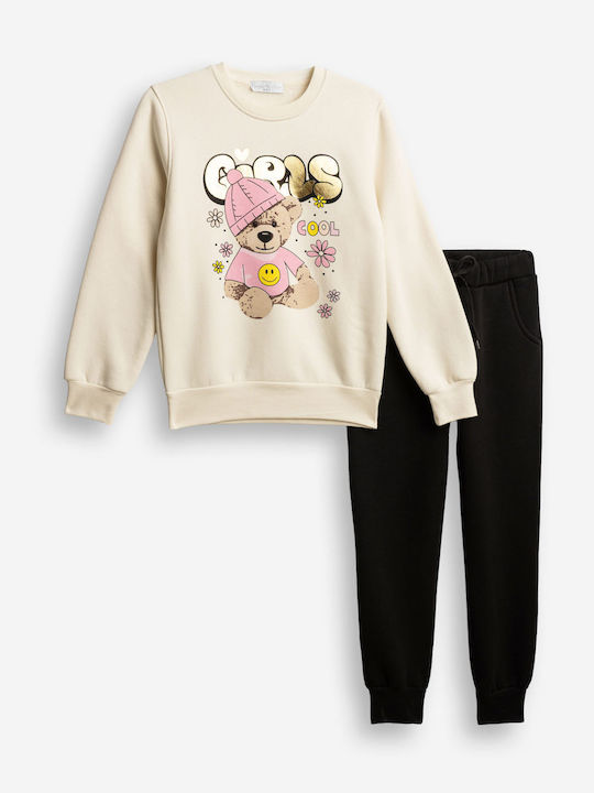 Funky Kids Sweatpants Set With Top Ecru