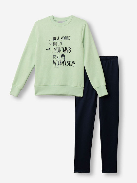 Funky Kids Set with Leggings Winter 2 Pieces Blue