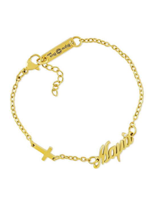 Bijou Box Damen Armband mit Mutti-Design aus vergoldetem Stahl mit Zirkon