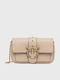 Love Pocket Leather Women's Flap Bag Beige